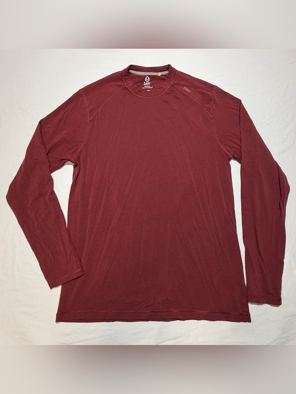 Tasc Performance Men's Long Sleeve Crew in Maroon